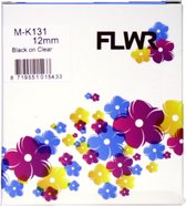 FLWR - Printetiket / m-K131 / Zwart op Wit - geschikt voor Brother