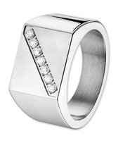 The Jewelry Collection For Men Zegelring Zirkonia - Staal