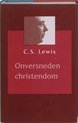 De voorkant van het boek 'Onversneden christendom' van C.S. Lewis, met een portret van C.S. Lewis en de titel.