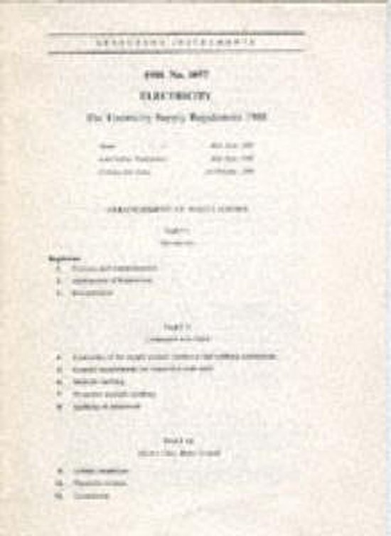 Statutory InstrumentsThe Electricity Supply Regulations 1988, Great