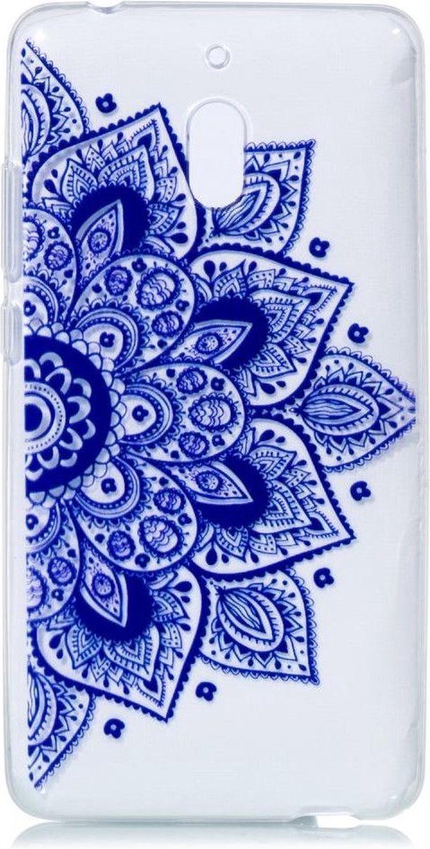Shop4 - Nokia 2.1 (2018) Hoesje - Zachte Back Case Mandala Blauw