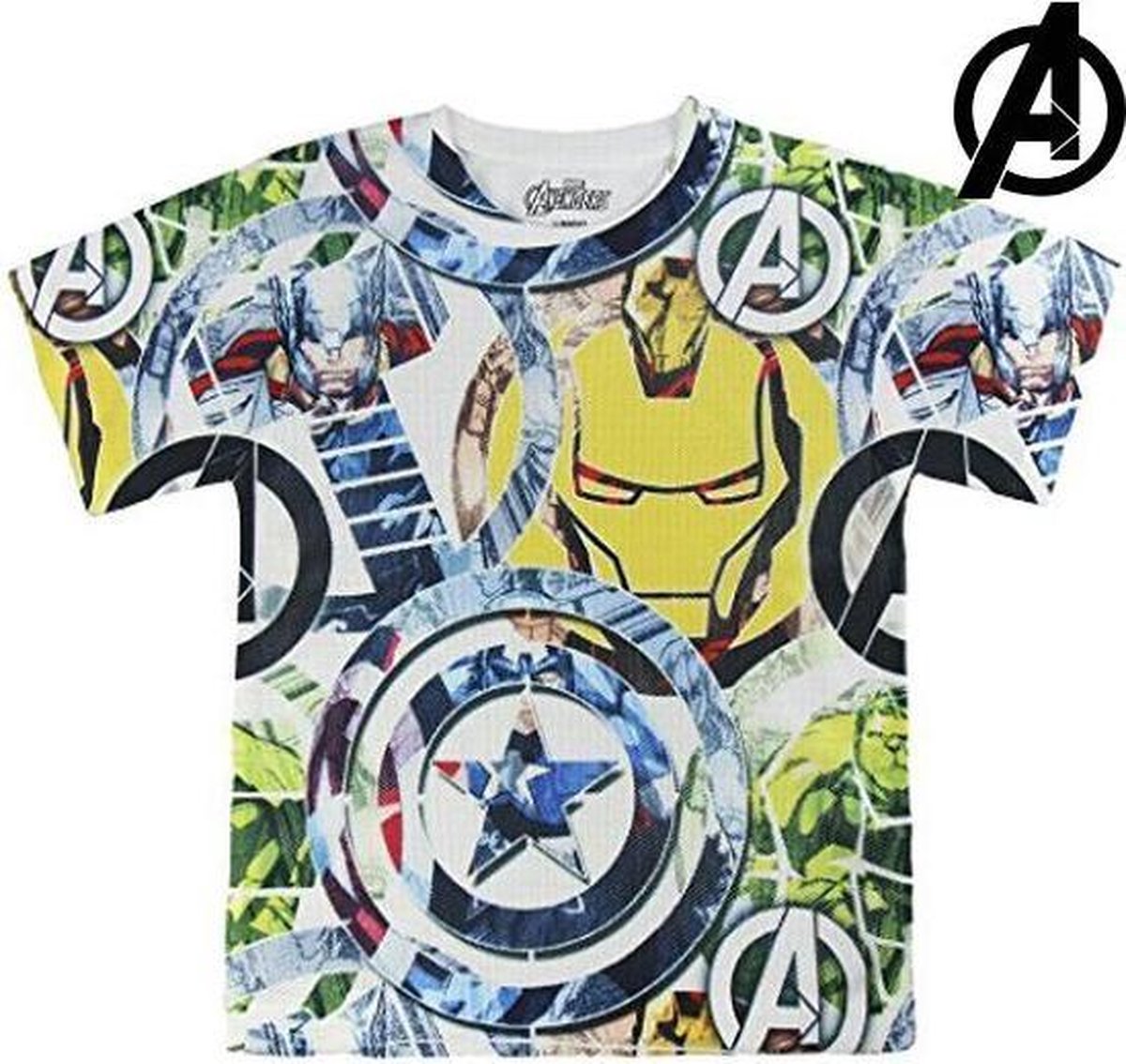T-Shirt met Korte Mouwen voor kinderen The Avengers 72636