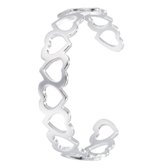 24/7 Jewelry Collection Hartjes Bangle Armband - Zilverkleurig