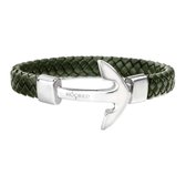 Hooked Thick Braided Army Green Leather Armband HC-TBSL09-20 (Lengte: 20.00 cm)