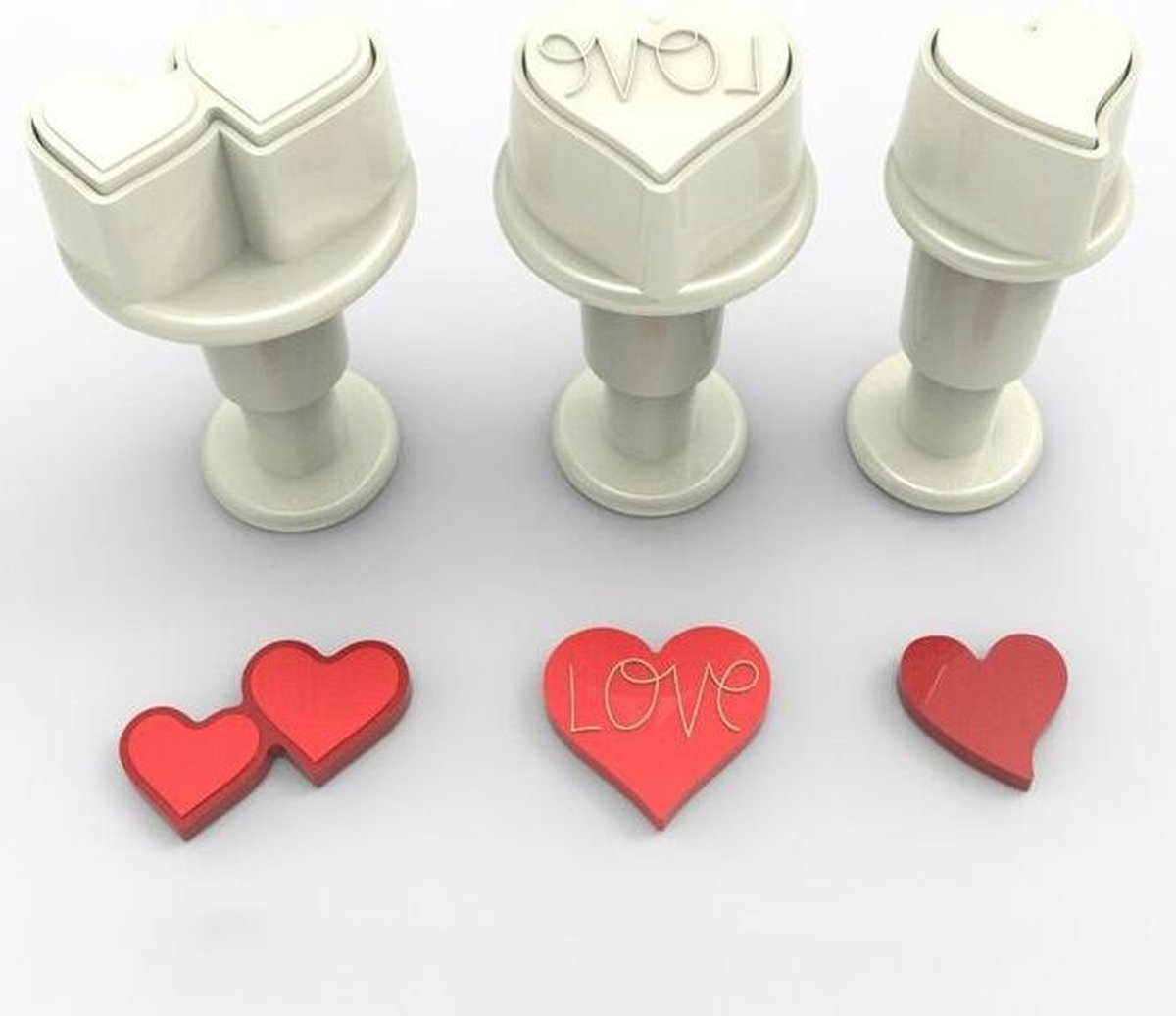 Dekofee Mini Plunger Uitstekers Hartjes set/3