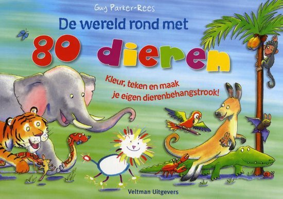 Cover van het boek 'De wereld rond met 80 dieren'