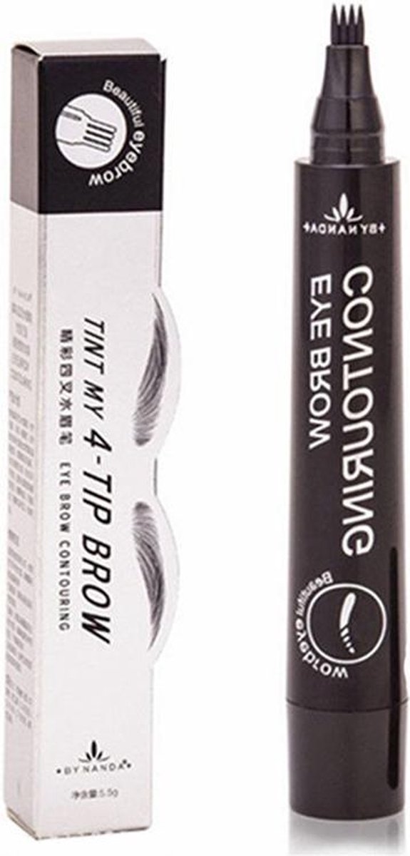 Tattoo Wenkbrauw Pen Waterproof Microblading Eyebrow Pen Zwart