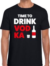 Time to drink Vodka tekst t-shirt zwart voor heren - heren feest t-shirts M