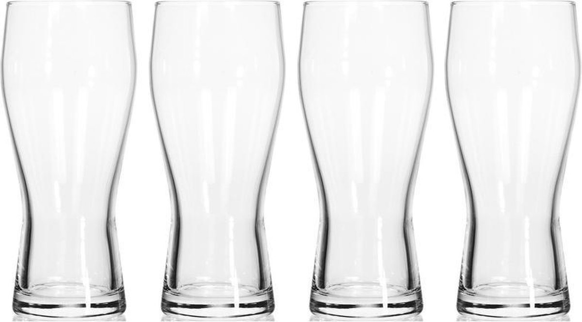 4x Bierglazen 370 ml - Glas voor bier 4 stuks - Merkloos