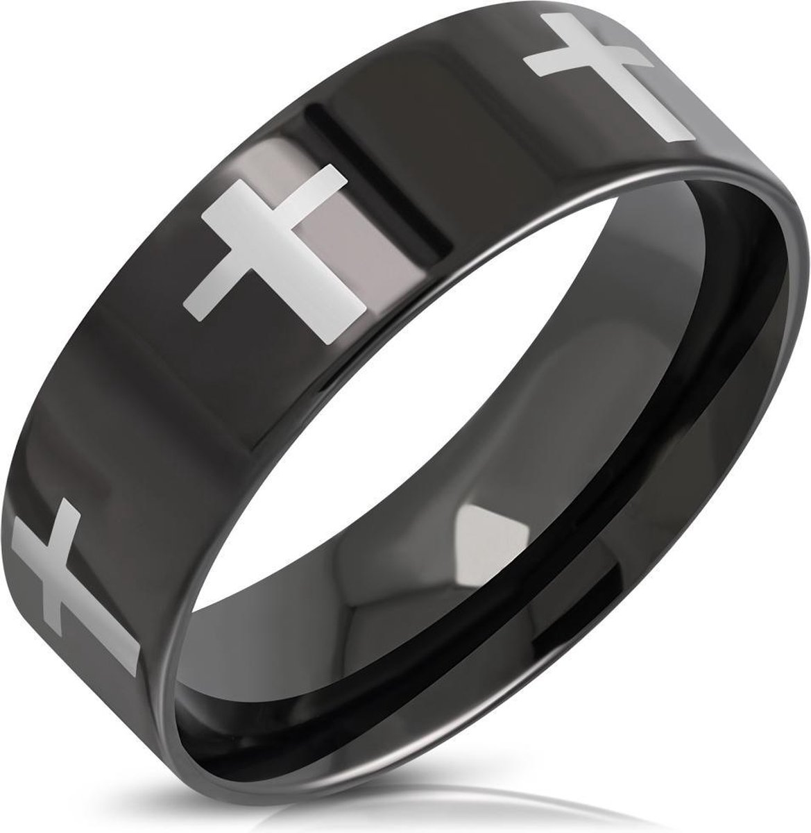 Amanto Ring Akeel - 316L Staal - 8mm - Maat 66-21mm