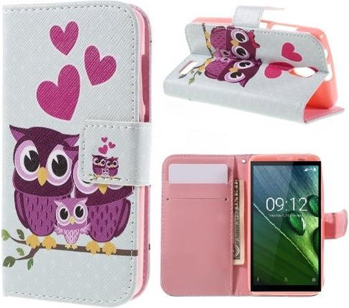 Qissy Sweet Owl Family portemonnee case hoesje voor Nokia 3310 2017