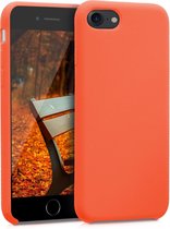 kwmobile telefoonhoesje geschikt voor Apple iPhone SE (2022) / iPhone SE (2020) / iPhone 8 / iPhone 7 - Hoesje met siliconen coating - Smartphone case in neon oranje