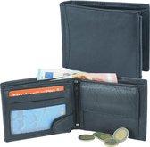 Businessme Heren Portemonnee - Billfold - Leer - Zwart - Extra Flap - 10 pasjes