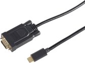 S-Conn 10-59025 video kabel adapter 1 m USB C VGA (D-Sub) Zwart