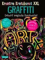 Kreative Kratzkunst XXL: Graffiti: Set mit 20 Kratztafeln, Mappe, Anleitungsbuch und Holzstift