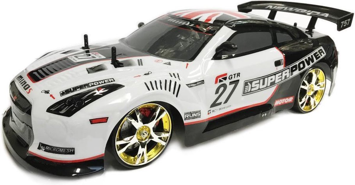 Auto Drift RC Car met afstandsbediening, 35 km/u, spierauto, 1/16 RTR 2,4 G, 4WD, hoge snelheid, coole hengel-eye-ledverlichting, verwisselbare banden, oplaadbaar, cadeau voor kinderen en volwassenen