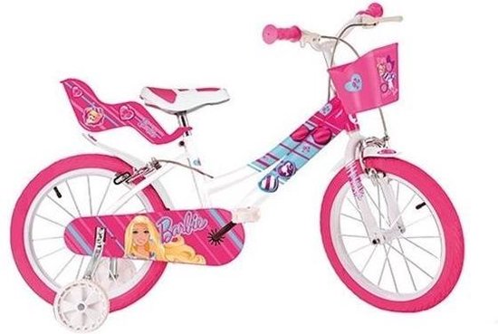 Peer Penelope Vroegst Dino Barbie - Kinderfiets - 14 Inch - Meisjes - Roze/Wit | bol.com