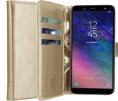 Hoesje voor Samsung Galaxy A6 (2018) Book Case met Pasjeshouder Goud - Wallet van iCall