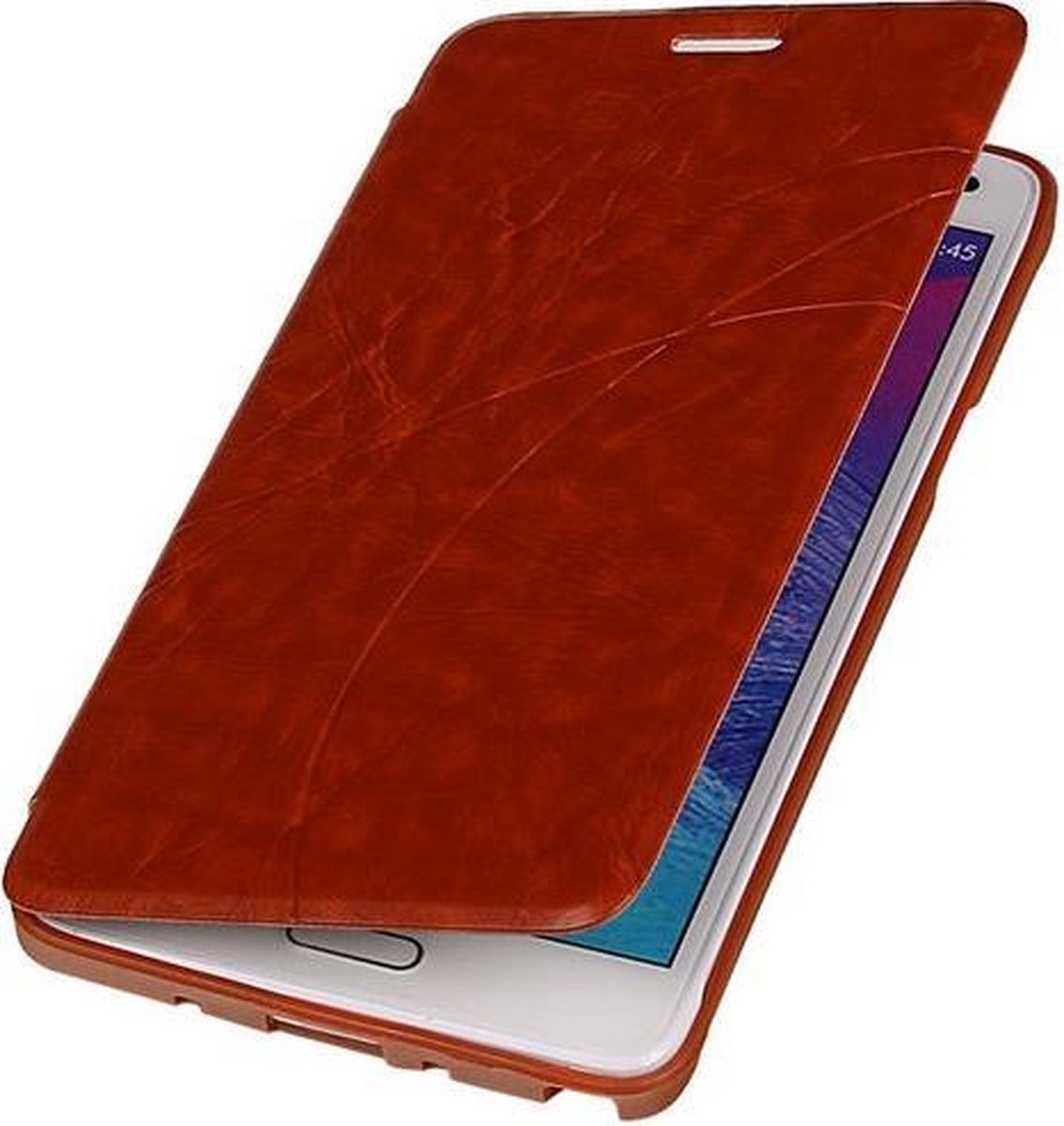 Bestcases Bruin TPU Booktype Motief Hoesje Samsung Galaxy Note 4