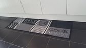 chemin de cuisine 150 x 50 - noir / gris