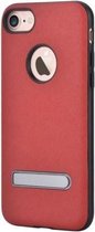 iStand Case Cover PU+PC Aluminium voor Apple iPhone 7 / 8 en SE (2020)  - Rood