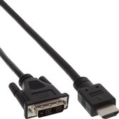 InLine DVI-D Single Link - HDMI kabel / zwart - 0,30 meter