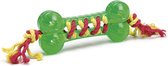 TPR bot met gevlochten touw. Groen. 16 cm.