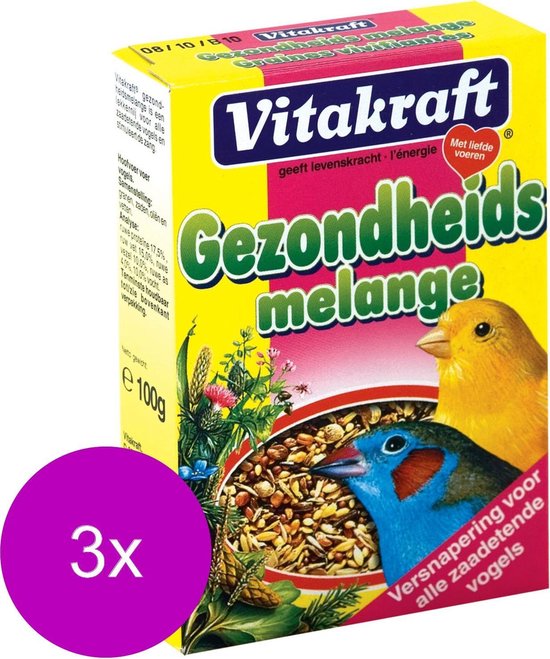 Foto: Vitakraft gezondheidsmelange vogelsnack 3 x 100 g