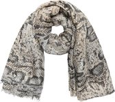 Sjaal - Slangenprint - Beige