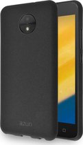 Azuri flexible cover with sand texture - zwart - voor Motorola C Plus