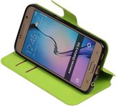 Groen Samsung Galaxy S6 TPU wallet case - telefoonhoesje - smartphone cover - beschermhoes - book case - booktype cover HM Book