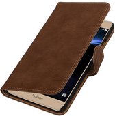 Bark Bookstyle Wallet Case Hoesjes voor Huawei Honor V8 Bruin