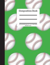 Composition Book 200 Sheet/400 Pages 8.5 X 11 In.-Wide Ruled Baseball-Green