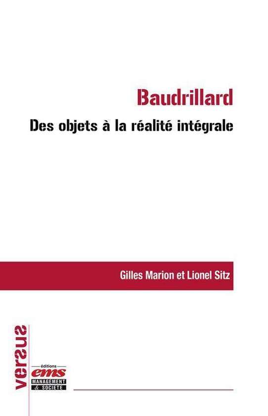 Versus - Baudrillard : des objets à la réalité intégrale - cover