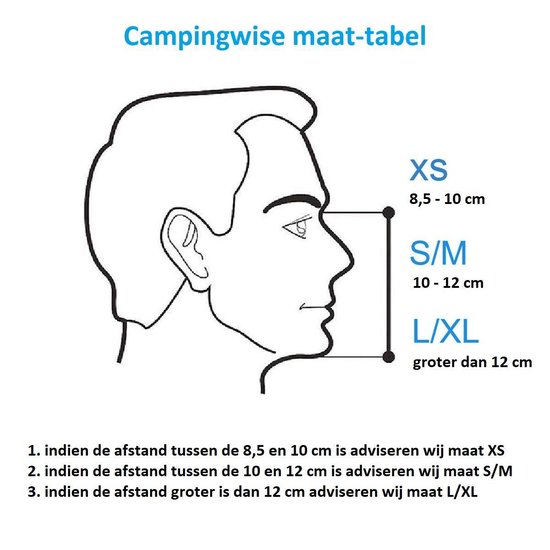 Campingwise full face Duikmasker, snorkelmasker - Zwart - Maat L/XL - campingwise