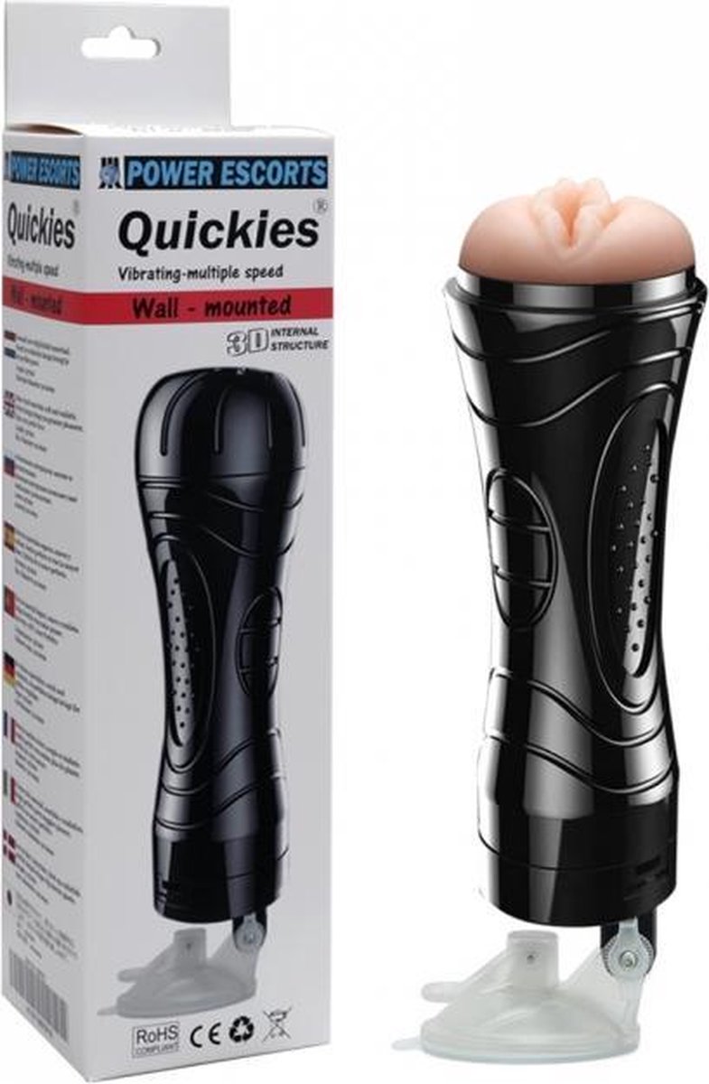 POWER ESCORTS QUICKIES WALL MOUNTING VIBRATING PUSSY MASTURBATOR 24 CM 7 SPEED BRM01