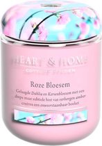 Heart & Home geurkaars in pot (s) - Roze Bloesem