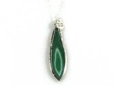 Heaven Eleven - jasseron ketting met groene agaat