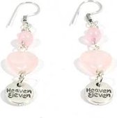 Heaven Eleven - oorbel - hanger hartje rozequarts