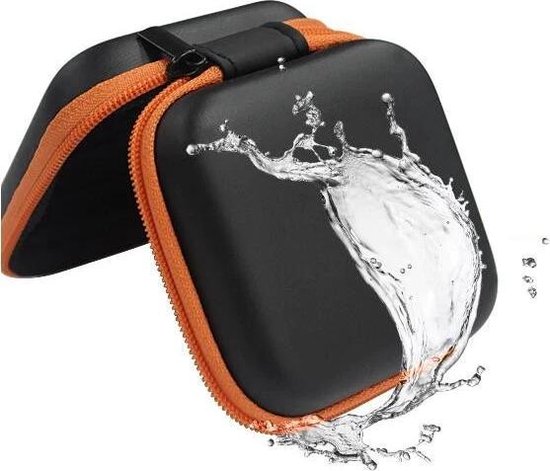 Hardcase Ears cover - Housse pour câble - Sac de rangement électronique - Housse de rangement pour câble, oreillettes intra-auriculaires - Zwart/ Oranje