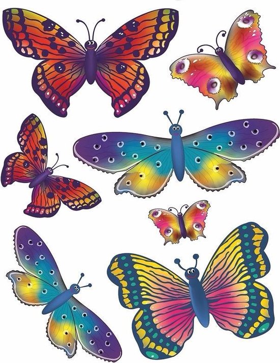 2x vellen met kinder raamstickers vlinders | bol.com