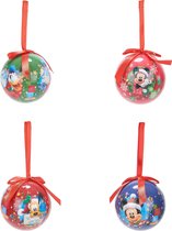 4 kerstballen Mickey™ 7.5 cm - Feestdecoratievoorwerp