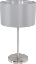 EGLO Maserlo - Tafellamp - 1 Lichts - Ø230mm. - Nikkel-Mat - Grijs, Zilver