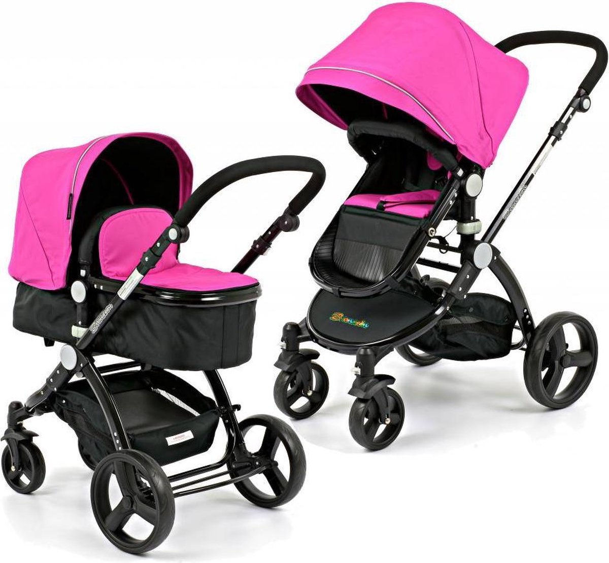 eerste merk parallel Kinderwagen Roze met Zwart frame | bol.com