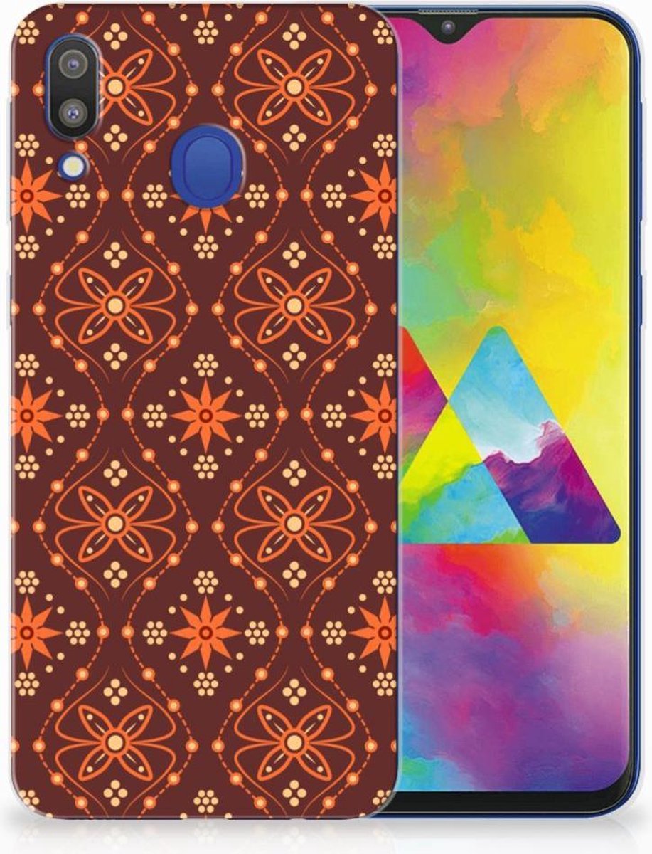 Back Cover voor Samsung Galaxy M20 (Power) TPU bumper Batik Brown