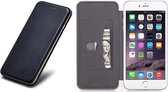 Apple iPhone 6 / 6s Hoesje Wallet Book Case Zwart, Hoesje Portemonnee Leer iPhone 6/6s met Vakje voor Pasjes, Hoesje Cover iPhone 6/6s, Case met Siliconen Houder