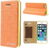 Lederen stand case iphone 5 oranje