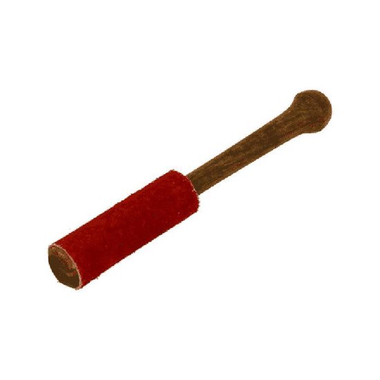 Klankschaal aanstrijkhout met suède rood - 15x2 cm - 25 g - M van Yogi & Yogini — afbeelding 2