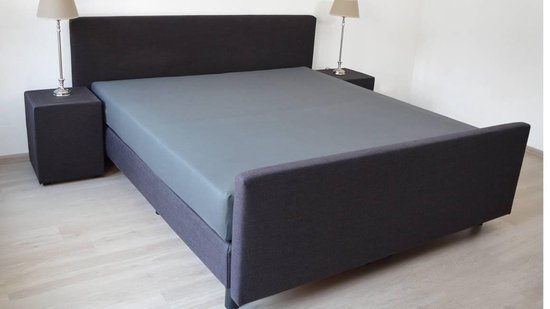 Snoozing - Hoeslaken - Simple - 90x220 cm - Coton percale - Anthracite