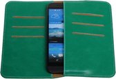 Groen Pull-up Medium Pu portemonnee wallet voor HTC One Mini 2